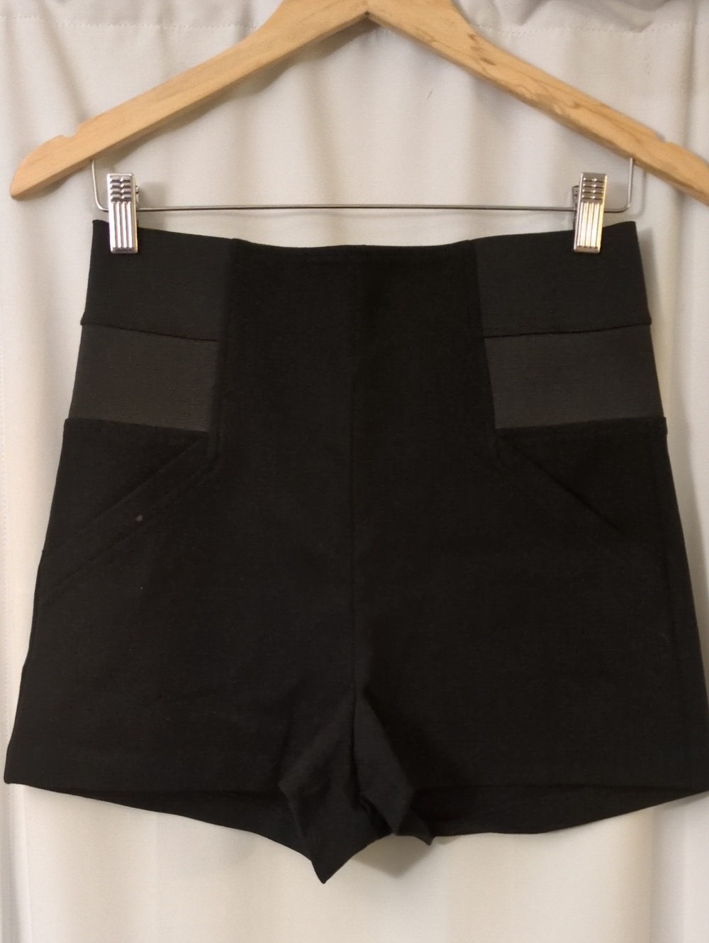 Guess Black High-Waist Pocket Panel Shorts